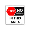 No Alcohol in This Area Caution Aluminum Metal Sign Plate