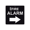 Fire Alarm with Right Arrow Caution Aluminum Metal Sign Plate