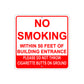 No Smoking Within 50 Feet of Building Entrance Caution Aluminum Metal Sign Plate