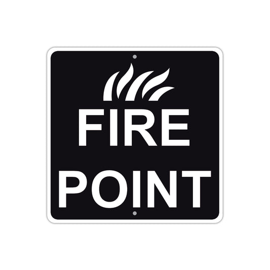 Fire Point Exit Salida Bilingual Caution Aluminum Metal Sign Plate