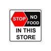 Stop No Food in This Store Allowed Caution Aluminum Metal Sign Plate