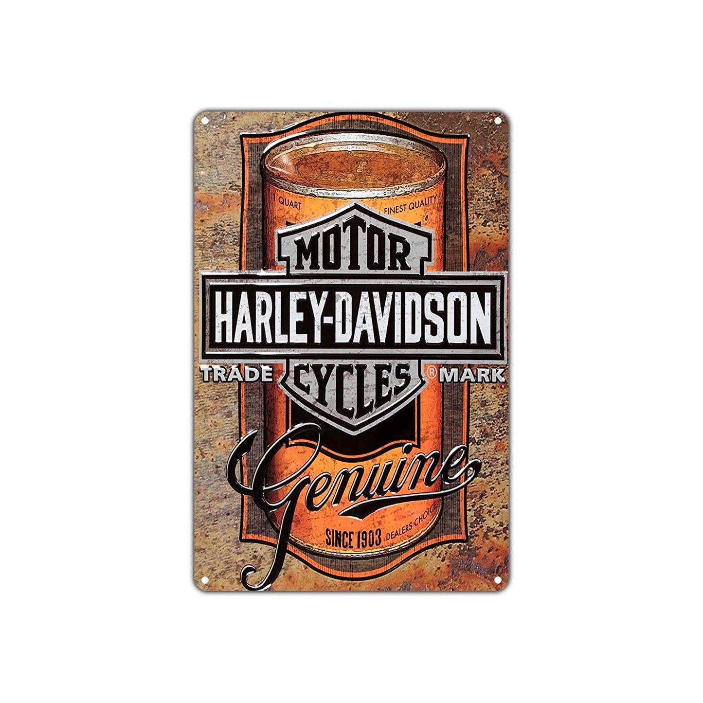 Harley-Davidson Motor Cycles Trademark Genuine Since 1903 Vintage Retro Wall Bar Garage Aluminum