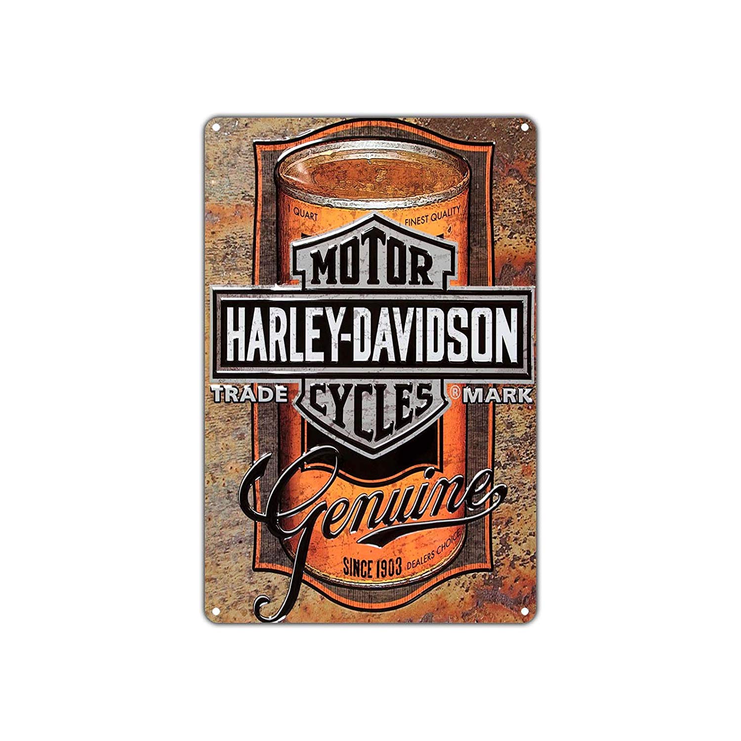 Harley-Davidson Motor Cycles Trademark Genuine Since 1903 Vintage Retro Wall Bar Garage Aluminum