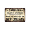 All Gamblers Fancy Women Are Requested to  Before Boat Leaves For New Orleans Vintage Aluminum