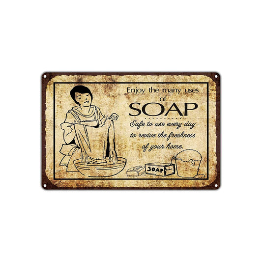 Enjoy Many Uses of Soap Safe To Use Everyday Vintage Retro Wall Decor Art Shop Bar Garage Aluminum