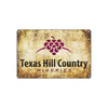 Texas Hill Country Wineries Vineyard Vintage Retro Wall Decor Art Shop Man Cave Bar Garage Aluminum