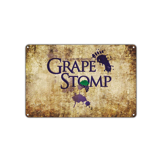 Grape Stomp Grapefest Event Festival Retro Vintage Wall Decor Art Store Man Cave Garage Aluminum