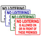 No Loitering Is Allowed On Or In Front Of These Premises Alert Aluminum Metal Sign Plate