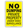 No Dumping Private Property Under Video Surveillance Aluminum Metal Sign Plate
