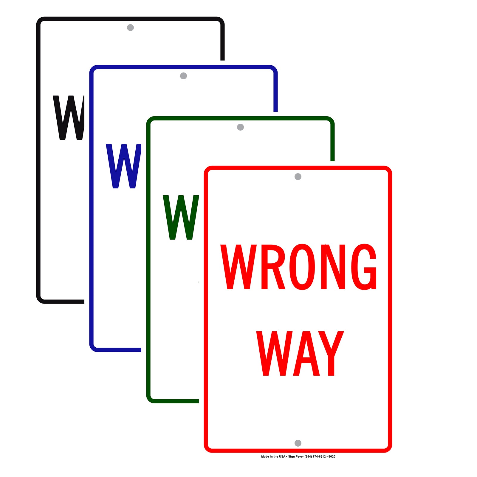Wrong Way Do Not Drive Or Enter Restriction Strictly Prohibited Aluminum Metal Sign Plate