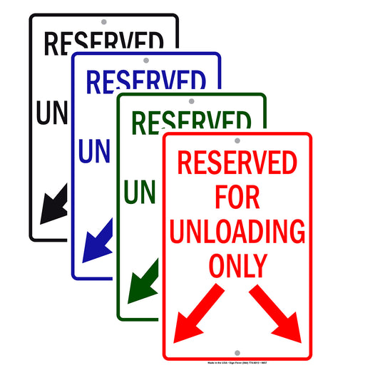 Reserved For Unloading Only Aluminum Decor Garage Sign