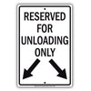 Reserved For Unloading Only Aluminum Decor Garage Sign
