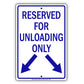 Reserved For Unloading Only Aluminum Decor Garage Sign