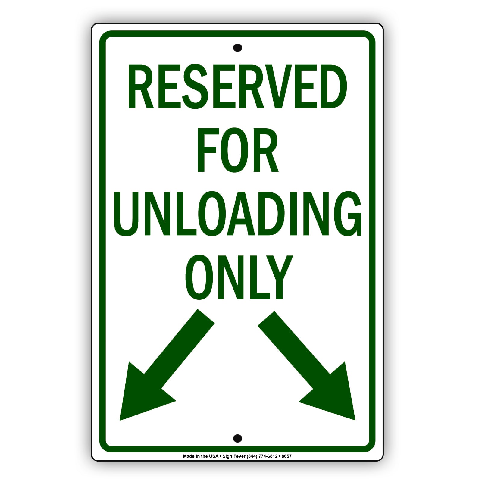 Reserved For Unloading Only Aluminum Decor Garage Sign