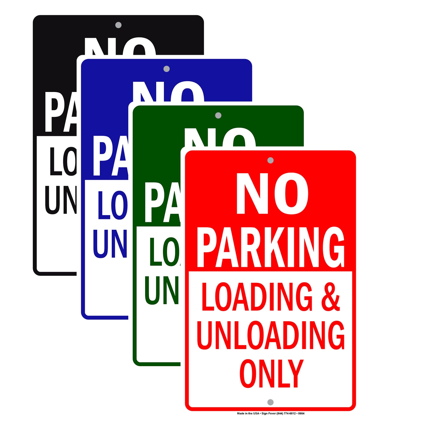 No Parking Loading & Unloading Only Alert Aluminum Metal Sign Plate