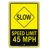 Caution Speed Limit 45 Mph Slow Down Violators Will Be Towed Away Strictly Prohibited Aluminum Metal Sign Plate
