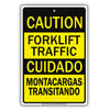 Caution Forklift Traffic Spanish Aluminum Metal Sign Plate