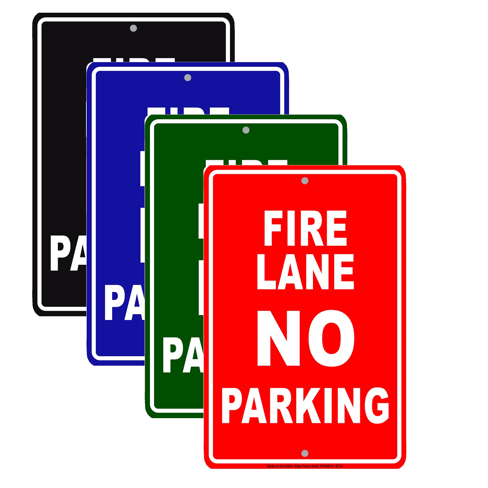 Fire Lane No Parking Dangerous Restriction Aluminum Metal Sign Plate
