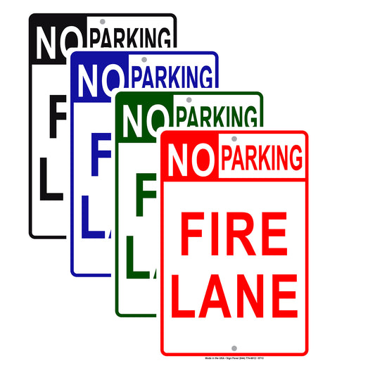 Fire Lane No Parking Dangerous Restriction Aluminum Metal Sign Plate