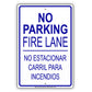 No Parking Fire Lane No Estacionar Carril Para Incendios Aluminum Metal Sign Plate