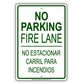 No Parking Fire Lane No Estacionar Carril Para Incendios Aluminum Metal Sign Plate