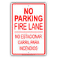 No Parking Fire Lane No Estacionar Carril Para Incendios Aluminum Metal Sign Plate
