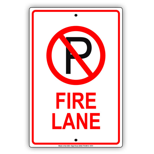 Fire Lane No Parking Road Traffic Aluminum Metal Sign Plate