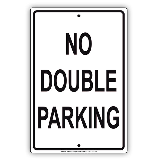 No Double Parking Road Traffic Aluminum Metal Sign Plate