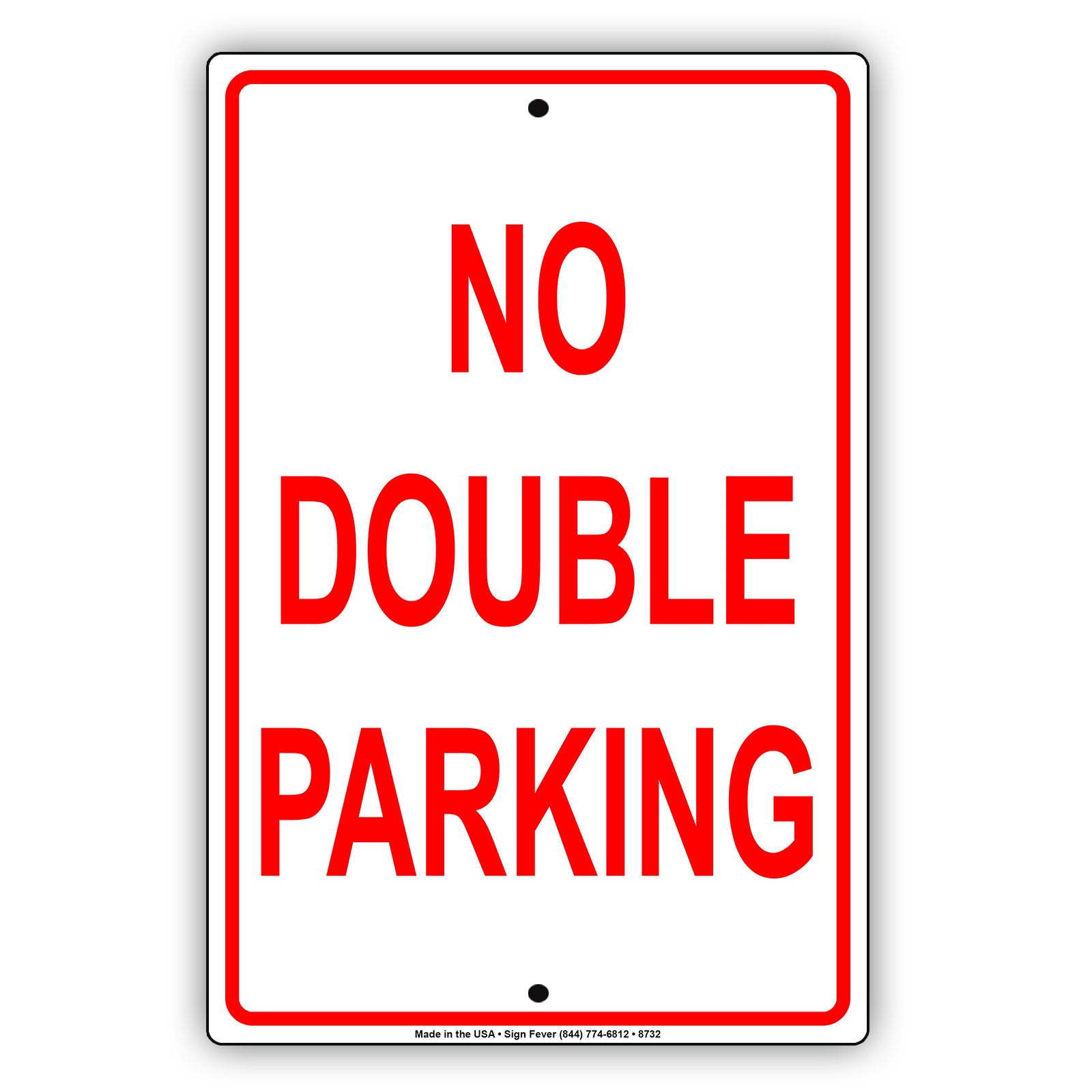 No Double Parking Road Traffic Aluminum Metal Sign Plate