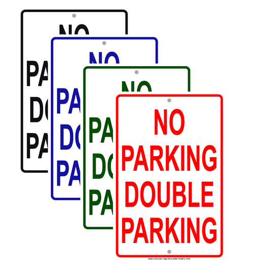 No Parking Double Parking Road Aluminum Metal Sign Plate