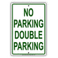 No Parking Double Parking Road Aluminum Metal Sign Plate