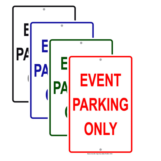 Event Parking Only Road Marquee Hall Aluminum Metal Sign Plate