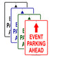Event Parking Ahead With Up Arrow Aluminum Metal Sign Plate