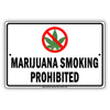 Marijuana Smoking Prohibited Drug Aluminum Metal Sign Plate