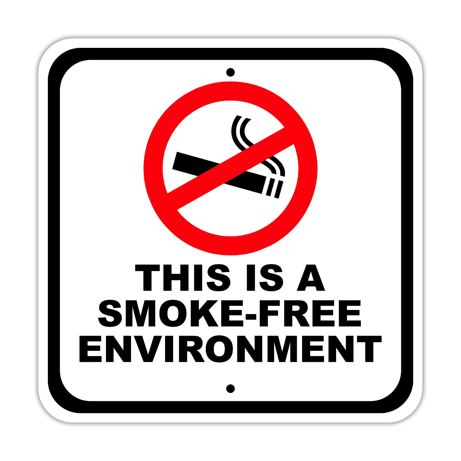 This is a Smoke Free Environment With Symbol Aluminum Metal Sign Plate