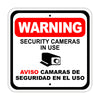 Warning Security Cameras in Use Aviso Camaras de Seguridad En El Uso Aluminum Metal Sign Plate