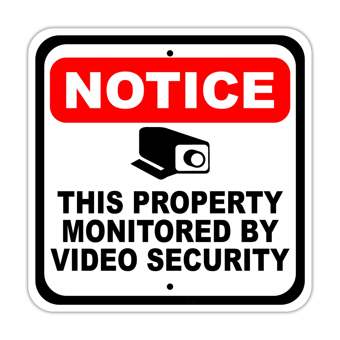 Notice This Property is Monitored By Video Security Aluminum Metal Sign Plate