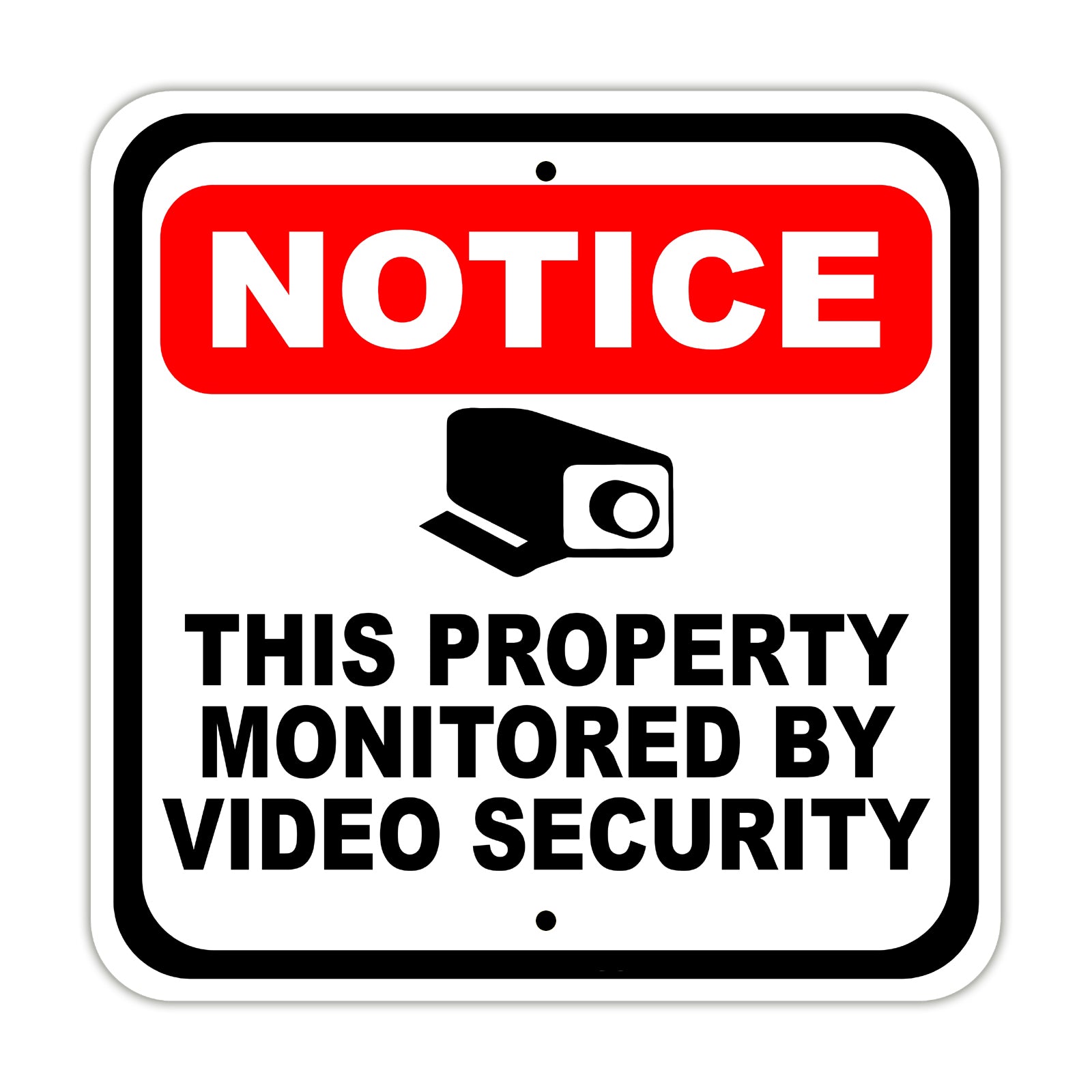 Notice This Property is Monitored By Video Security Aluminum Metal Sign Plate