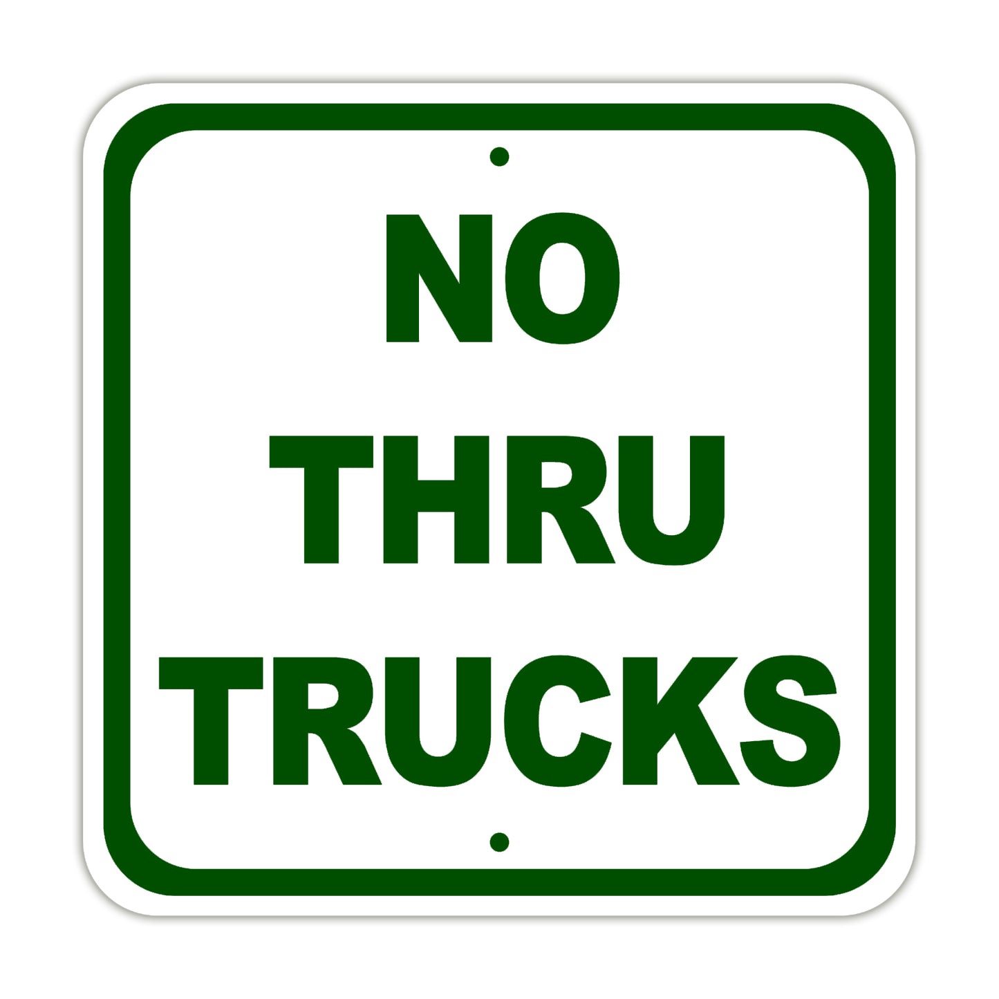 No Thru Trucks Street & Road Aluminum Metal Sign Plate
