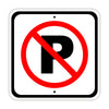 No Parking with ''P'' Symbol Street Aluminum Metal Sign Plate