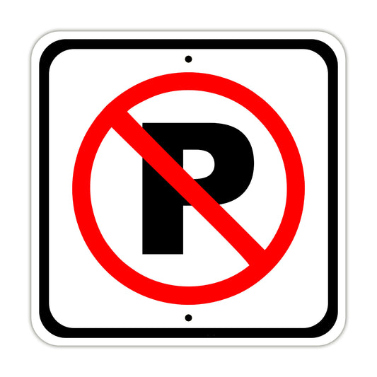 No Parking with ''P'' Symbol Street Aluminum Metal Sign Plate