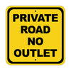Private Road No Outlet Road Aluminum Metal Sign Plate