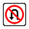 No U Turn Road Street Highway Interstate Aluminum Metal Sign Plate