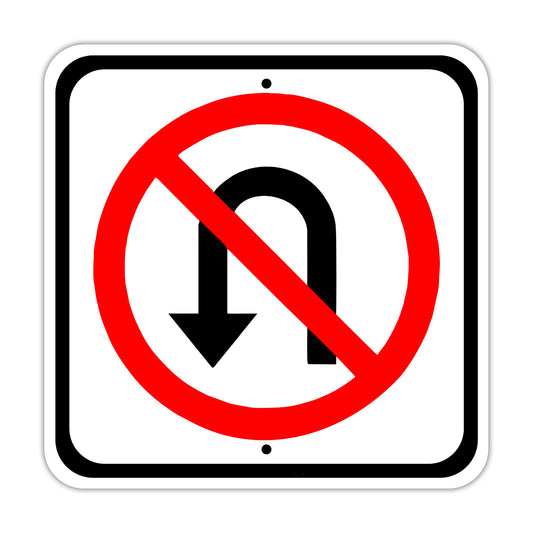 No U Turn Road Street Highway Interstate Aluminum Metal Sign Plate