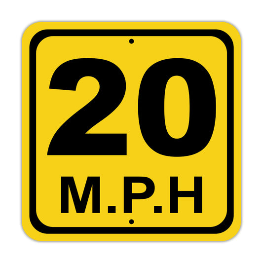 Maximum Speed Limit 20 Mph Street Road & Safety Aluminum Metal Sign Plate