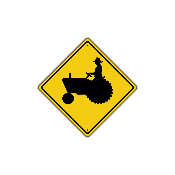 Tractor Symbol | Yellow Diamond Sign - Sign Fever