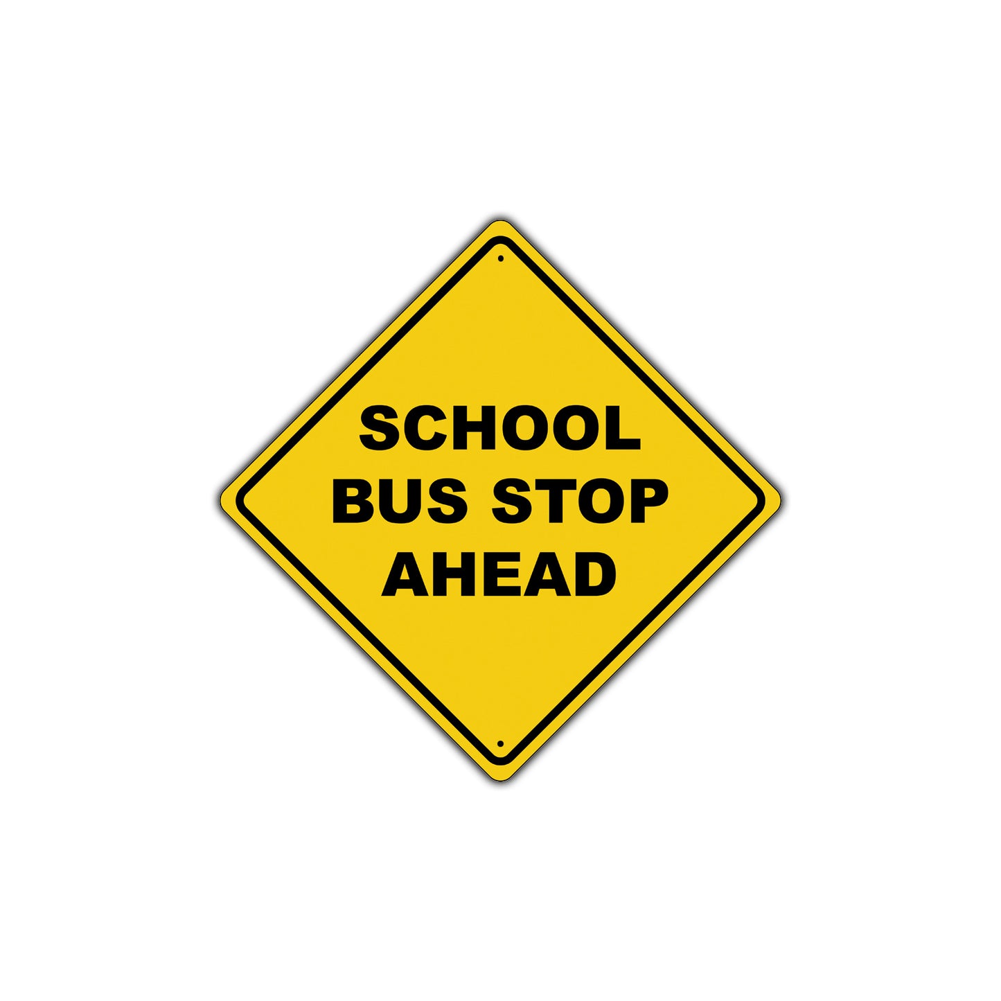 School Bus Stop Ahead Xing Diamond Grade School Metal Novelty Plate Aluminum Road Sign