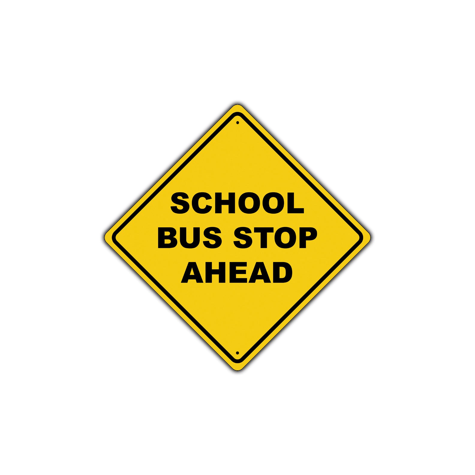 School Bus Stop Ahead Xing Diamond Grade School Metal Novelty Plate Aluminum Road Sign