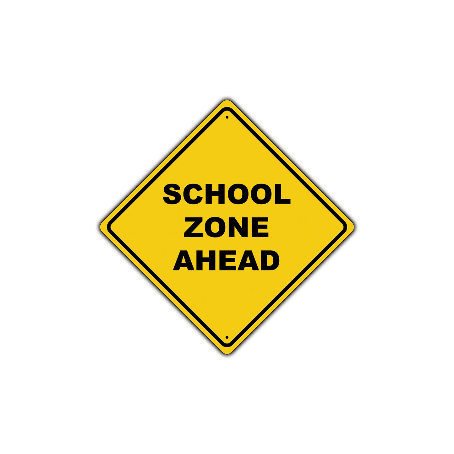 School Zone Stop Ahead Xing Diamond Grade School Metal Novelty Plate Aluminum Road Sign