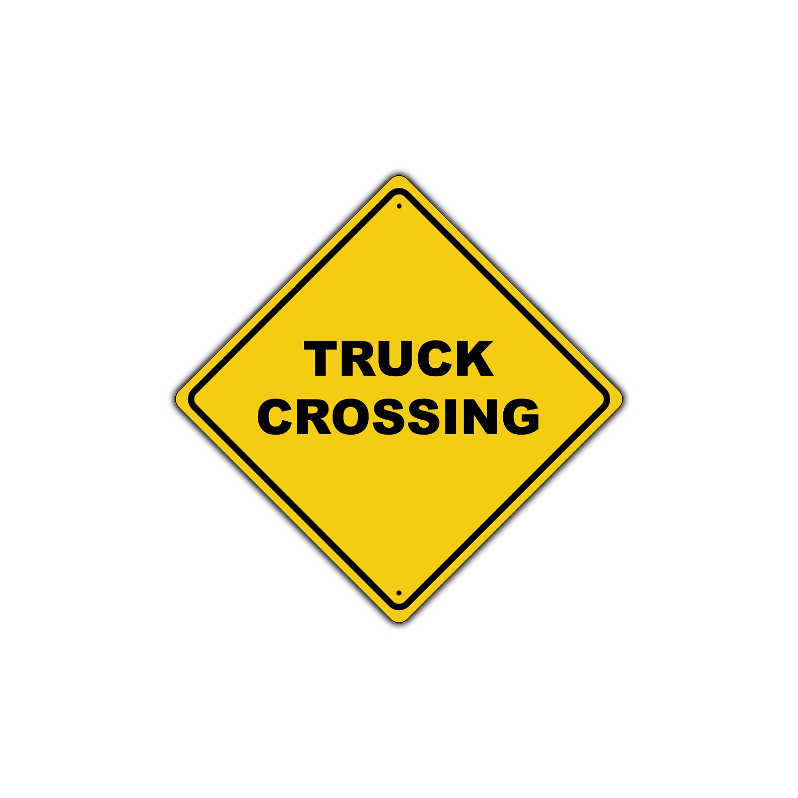 Truck Crossing | Yellow Aluminum Diamond Sign – Sign Fever